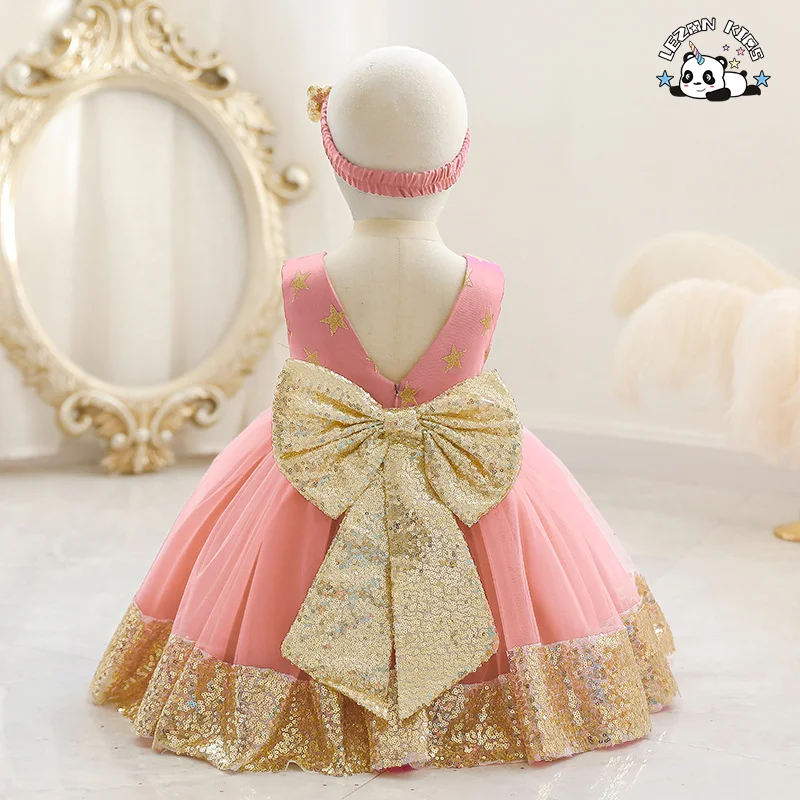 LEZONKIDS - Último vestido de menina de flor formal de verão Branco Tulle Manga Curta Logotipo Personalizado Elegante Mini Design Roupas de Halloween